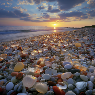 Transparent Pebbles on the Beach