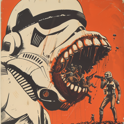 Abstract Stormtrooper Monster Album Cover