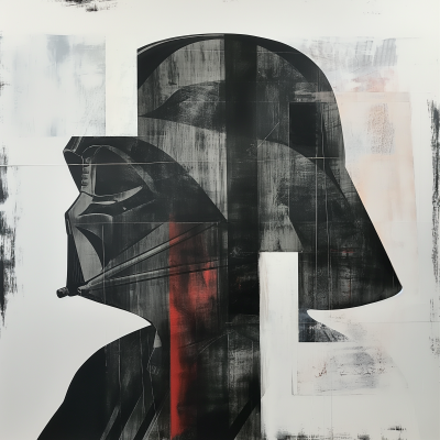 Abstract Minimalist Darth Vader Helmet Painting