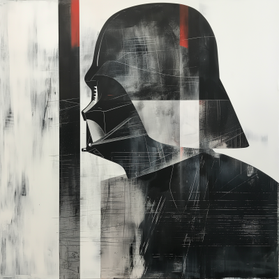Darth Vader’s Helmet Inspired Minimalist Painting