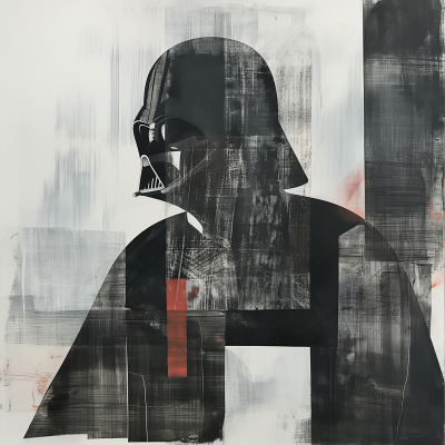 Minimalist Abstract Composition Inspired by Darth Vader’s Helmet