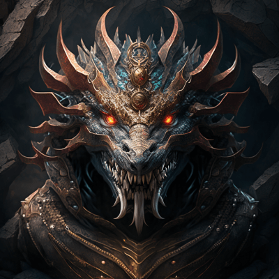 Regal Dragon Head Illustration