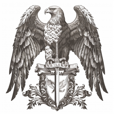 Eagle Illustration with Crest