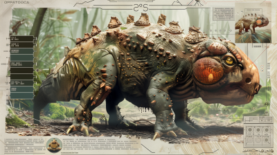 Armored Reptilian Creature Illustration