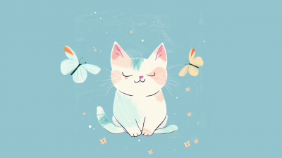 Pastel Cat Illustration