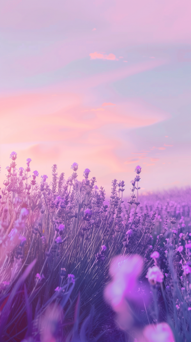 Dreamy Lavender Field Sunset Animation