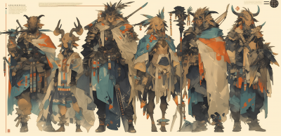 Fantastical Warrior Characters Illustration
