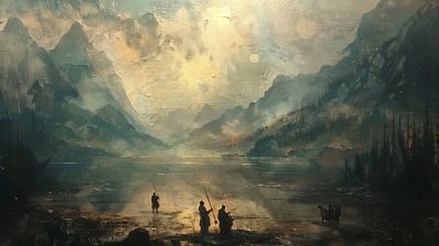 Serene Mountain Lake Painting