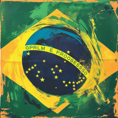 Brazilian Football Fan Flag