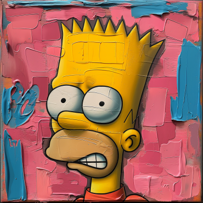 Bart Simpson Textured Painting