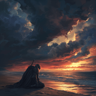 Knight’s Prayer at Sunset