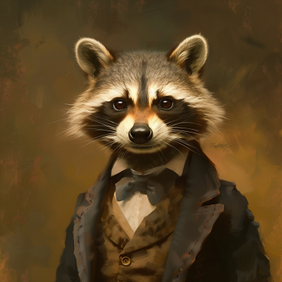 Sophisticated Raccoon in Tuxedo