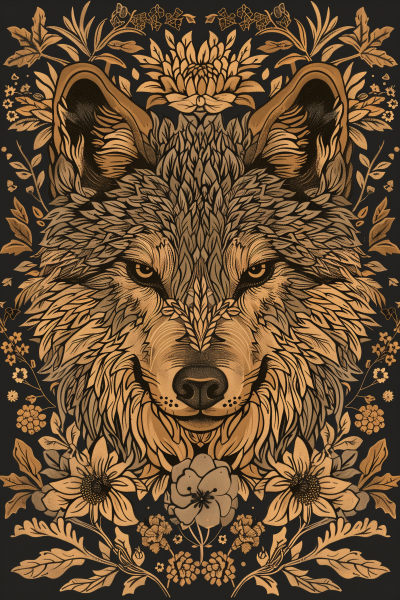 Wicked Wolf Woodcut Vector