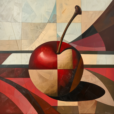 Cherry Cubism Painting