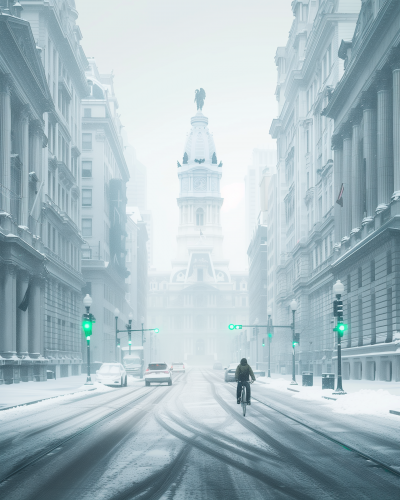 Snowy City Street