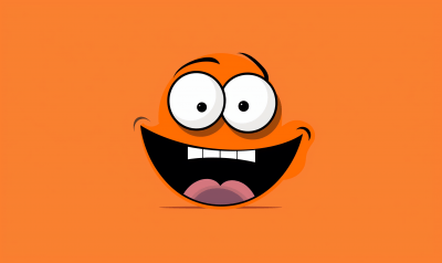 Wide-eyed Orange Face Cartoon Illustration