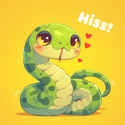 Cartoon Snake Saying ‘Hiss’