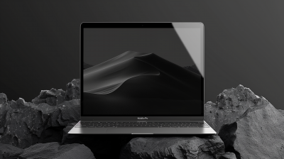 Mockup on Volcanic Stone with MacBook Pro