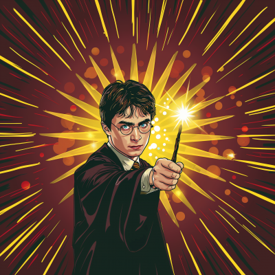 Wizard with Wand Illustration