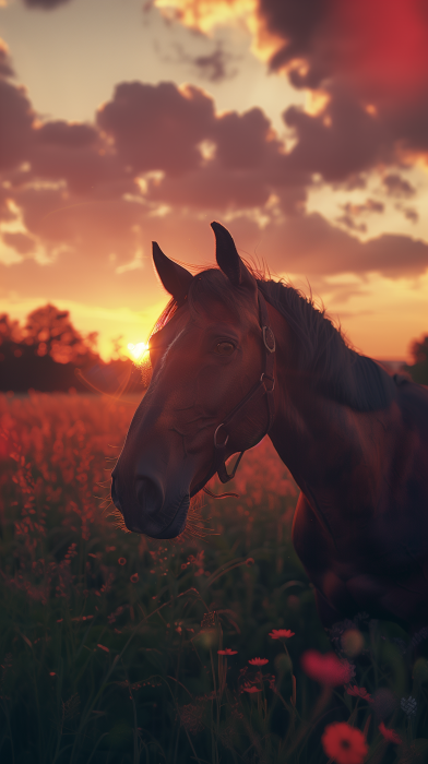 Sunset with a Horse