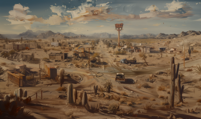 Dystopian Desert Cityscape