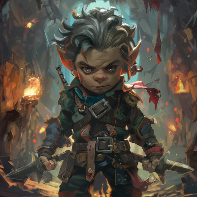 Young Male Gnome Rogue Portrait