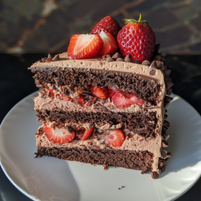 Chocolate Strawberry Coffee Layer Cake