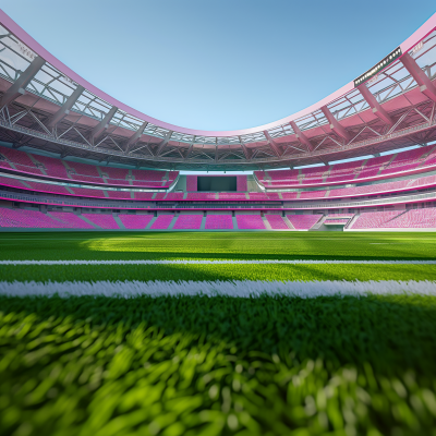 Football Stadium with Pink Seats