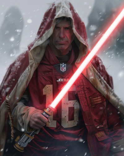 Snowy Football-themed Robe with Lightsaber