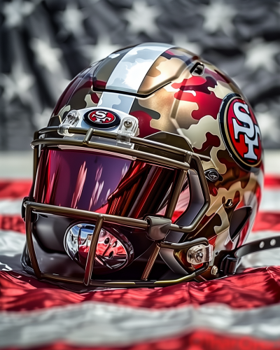 USA-themed San Francisco 49ers Football Helmet Illustration