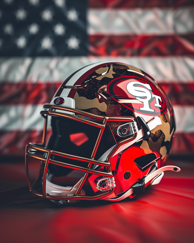 San Francisco 49ers Helmet in Metallic Army Version