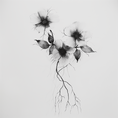 Surreal Charcoal Flowers