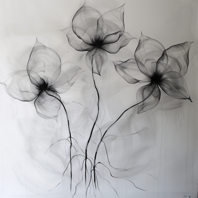 Surreal Charcoal Flowers
