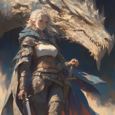 Warrior Woman and Dragon