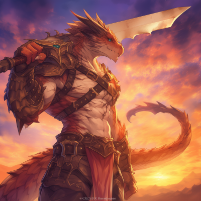 Dragon Warrior at Sunset