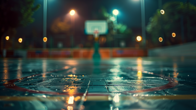 Basketball Court Bokeh Background