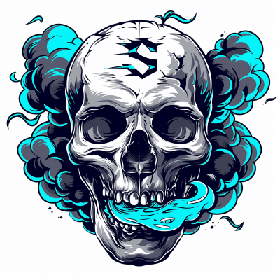 Spooky Skull Illustration