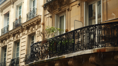 Parisian Balcony in the Rain