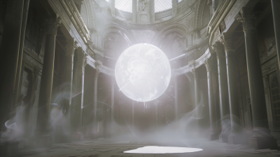 Radiant Orb in Ancient Room