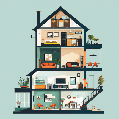 Cutaway House Illustration