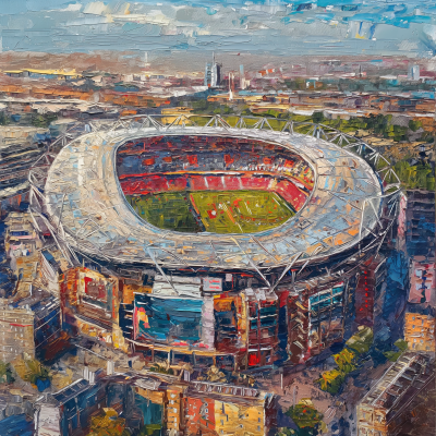 Aerial View of Emirates Stadium in London