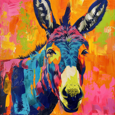 Colorful Abstract Donkey Painting