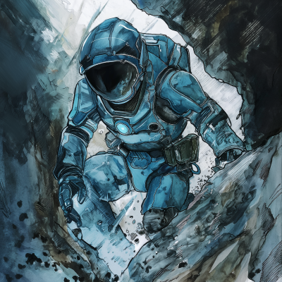 Rugged Spaceman in Azure