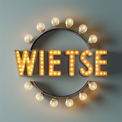 Cabochon Lights with ‘WIETSE’ Text