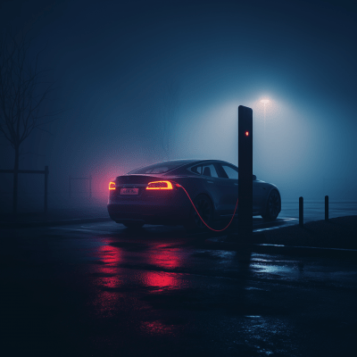 Electric Vehicle Charging in Dark