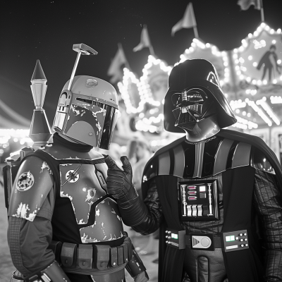 Darth Vader and Boba Fett at Tatooine Fairground