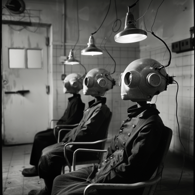 Vintage Alien Robots at Mental Hospital