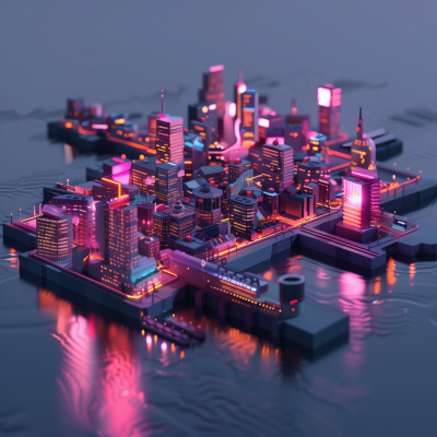 Futuristic Miniature City Model