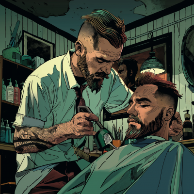 Vintage Barbershop Scene