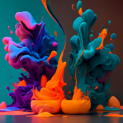 Vibrant Paint Splashes Art